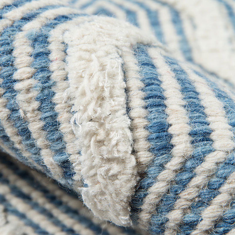 Arrow Stripe Handwoven Wool Rug - Blue, 8' x 10'