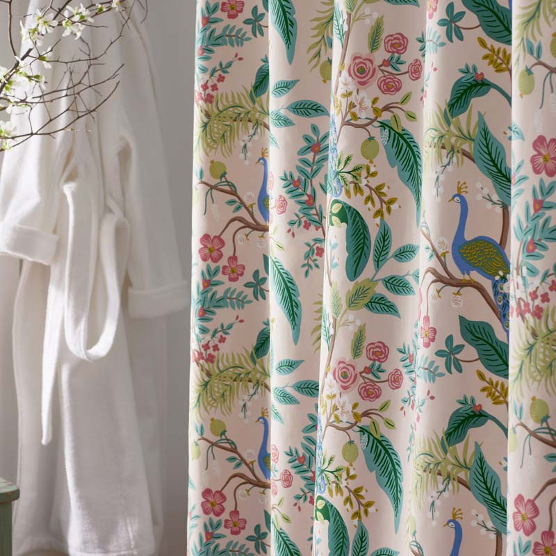 Peacock Classic Smooth Sateen Shower Curtain - Blush