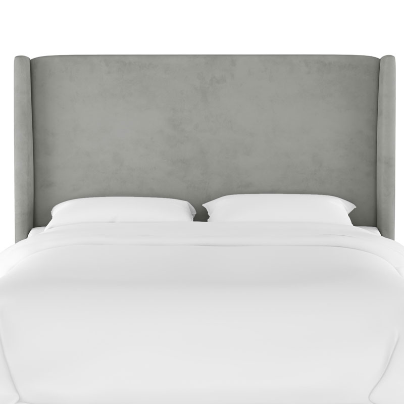 Gramercy Velvet Headboard - Steel Gray