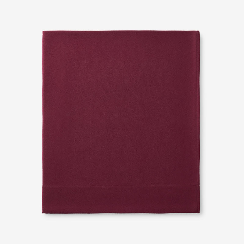 Classic Ultra-Cozy Cotton Velvet Flannel Flat Bed Sheet - Merlot, Twin/Twin XL