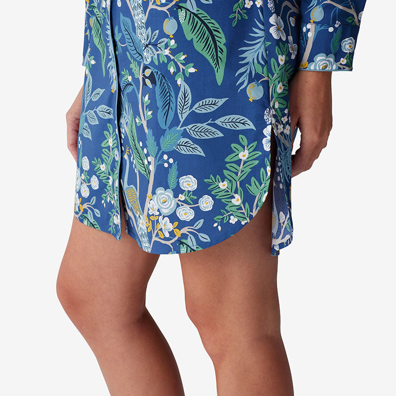 Poplin Women's Nightshirt - Peacock, S