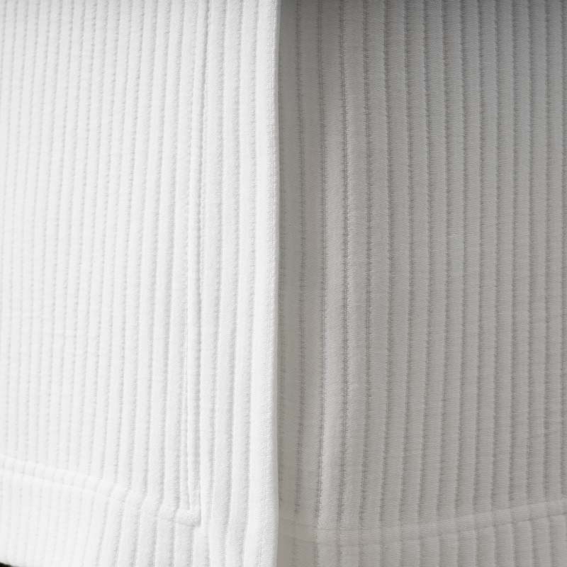 Matelassé 14 in. Bed Skirt - Vertical Stripe White, Full