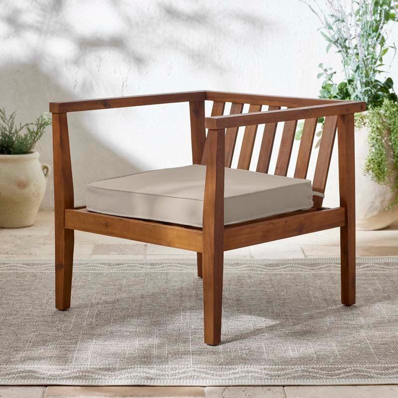 Rain Boxed Edge Replacement Chair Cushion - Antique Beige, 20 in. x 20 in.