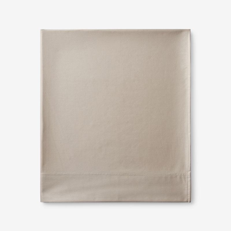 Premium Smooth Supima® Cotton Wrinkle-Free Sateen Flat Bed Sheet - Light Birch, Full
