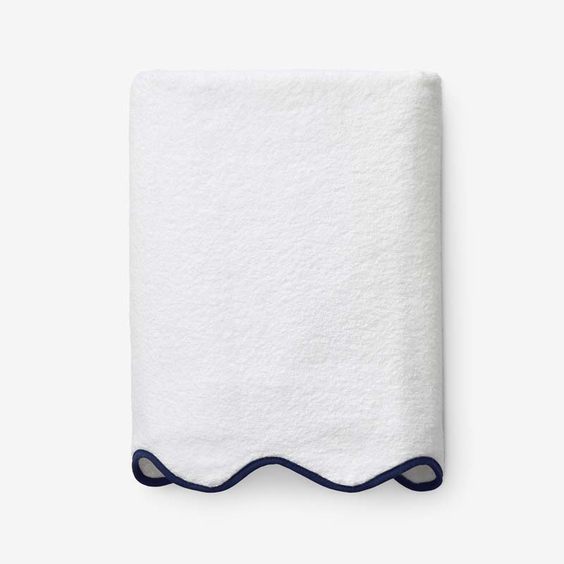 Scalloped Edge Bath Towel - Navy