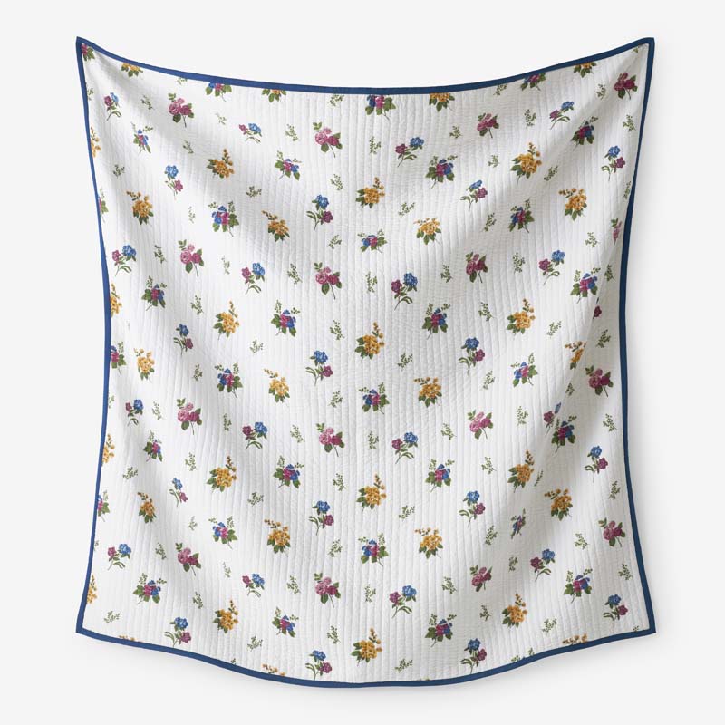 Alden Floral Reversible Quilted Sham - Ivory, Euro