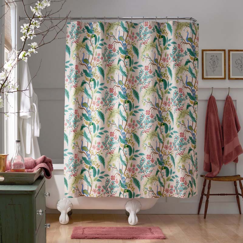 Peacock Classic Smooth Sateen Shower Curtain - Blush
