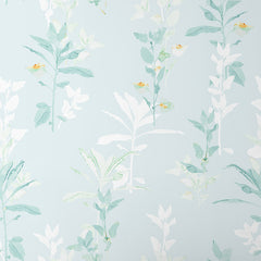 Aqua Leaf Silhouette Removable Wallpaper - Teal Blue, Panel