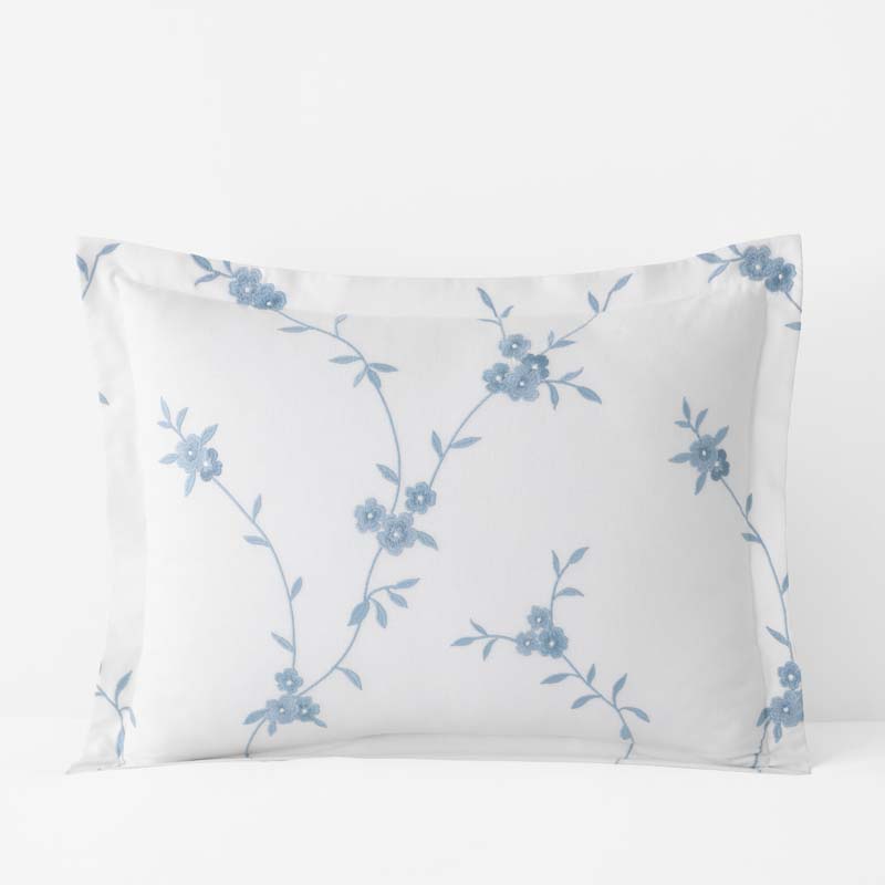 Brinda Floral Sham - White, King