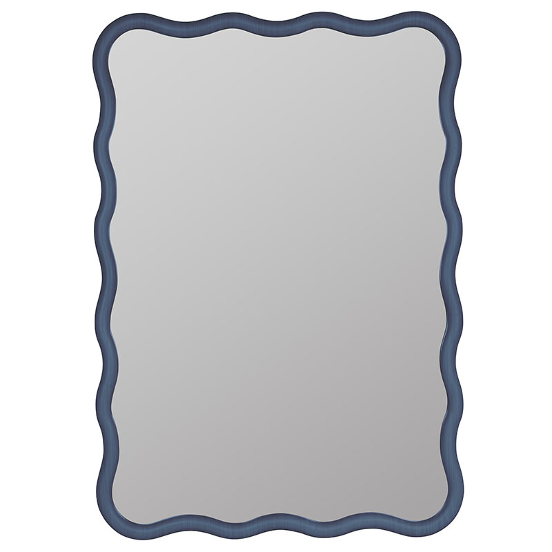 Wave Rectangle Wall Mirror - Denim