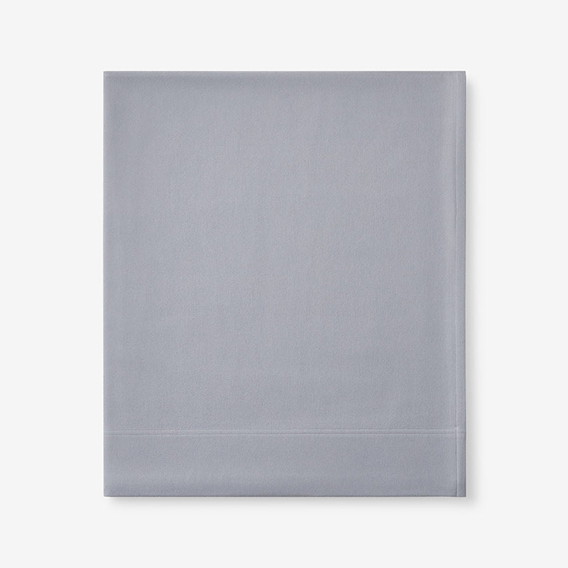 Luxe Ultra-Cozy Cotton Velvet Flannel Flat Bed Sheet Platinum, Deep Pocket King