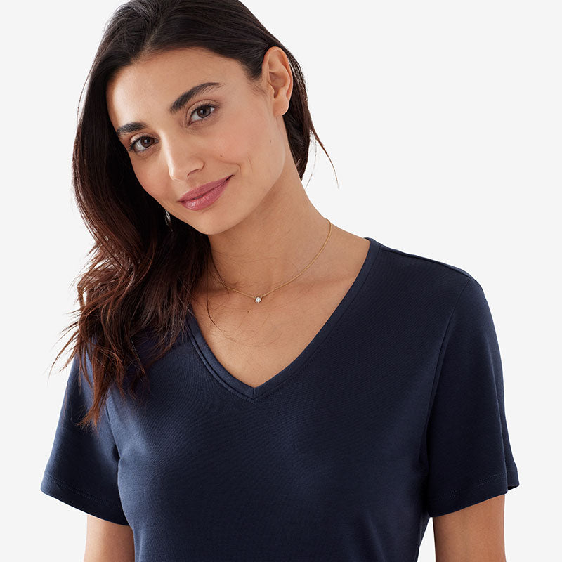 Pima Cotton Nightgown - Navy, L