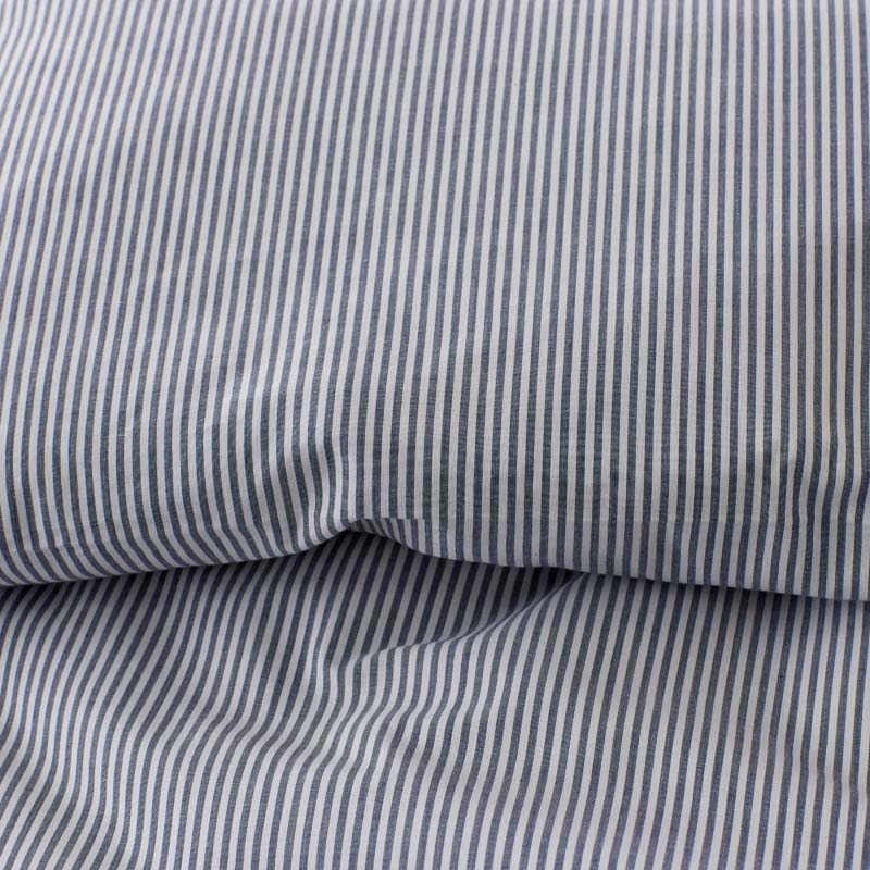 Classic Stripes and Plaids Cool Yarn-Dyed Cotton Percale Duvet Cover - Stripe White/Blue, Twin