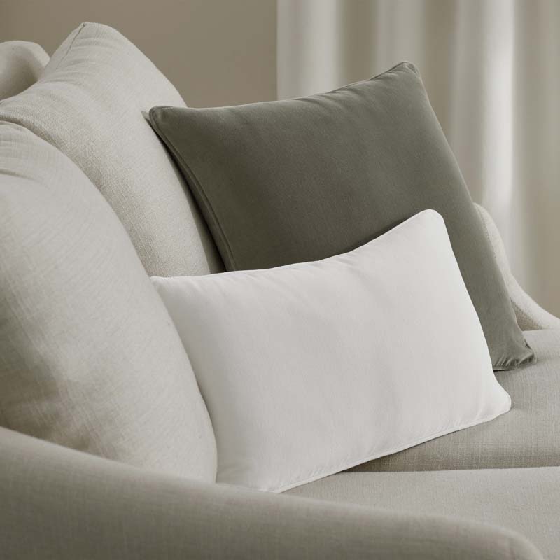 Velvet Decorative Lumbar Pillow Cover - Cream, 12 in. x 21 in.