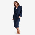 Pima Cotton Kimono Robe - Navy, XXL