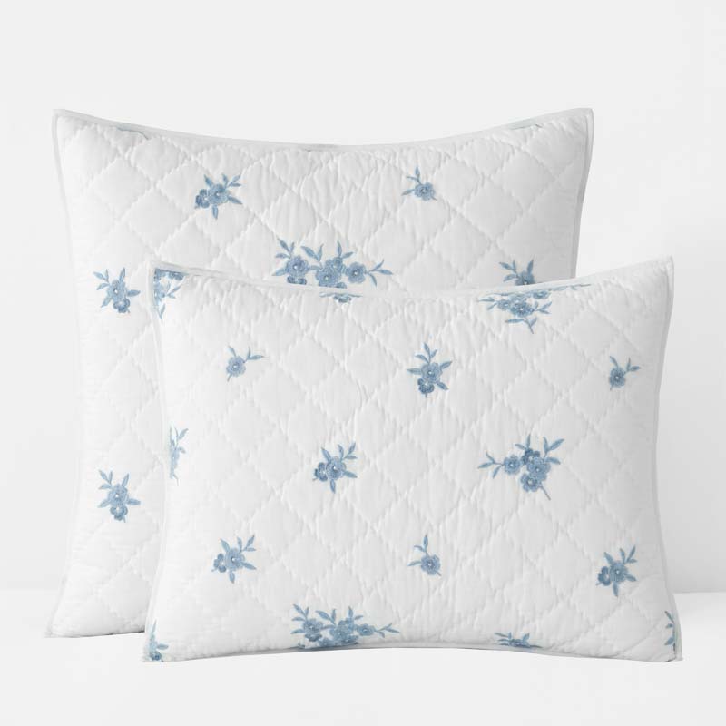 Brinda Floral Quilted Sham - White, King