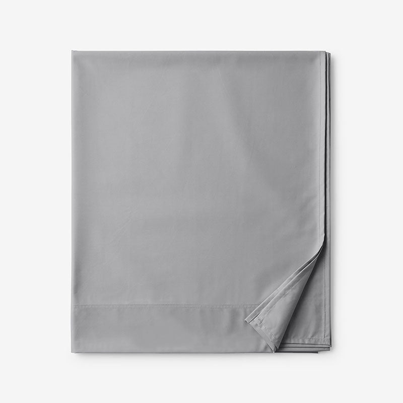 Classic Smooth Rayon Made From Bamboo Sateen Flat Bed Sheet - Pebble Gray, Queen