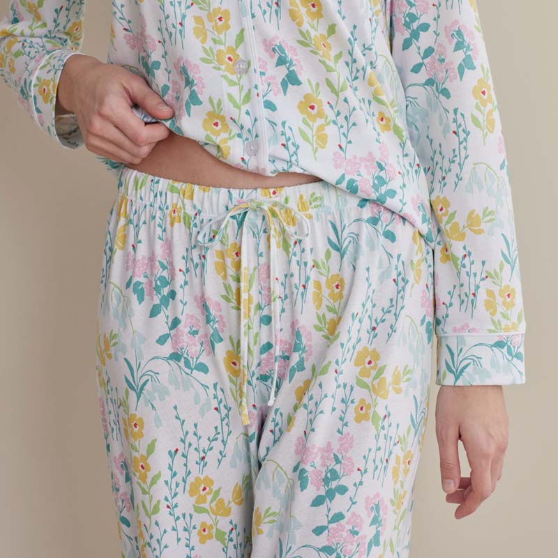 Cotton Modal Women's Button-Down Pajama Set - Spring Garden, S