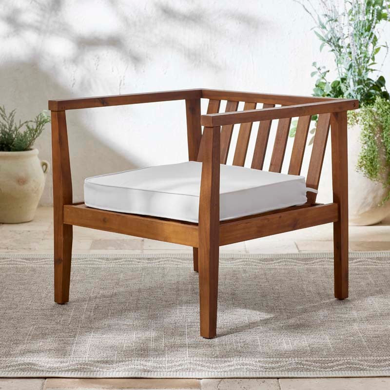 Rain Boxed Edge Replacement Chair Cushion - White, 20 in. x 20 in.