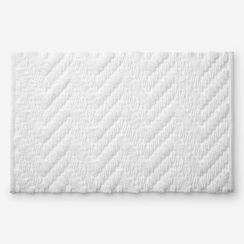 Textured Handwoven Cotton Bath Rug - Chevron, 24 in. x 40 in.