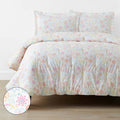 Floral Dream Classic Cool Organic Cotton Percale Comforter Set - White Multi, Full/Queen