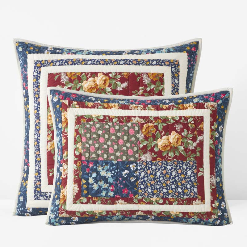 Aahana Patchwork Quilted Sham - Navy, Standard