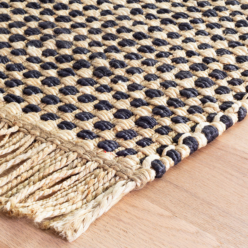 Kuba Handwoven Jute Rug - Black, 5' x 8'