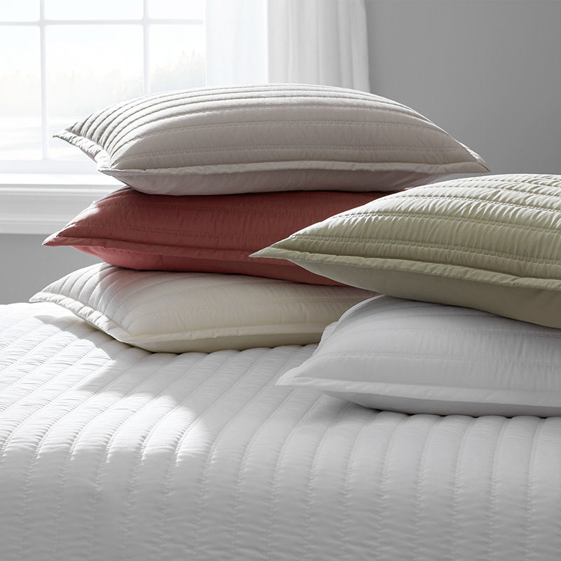 Premium Smooth Wrinkle-Free Sateen Quilted Sham - Ivory, King
