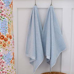 Textured Dot Hand Towel - Blue
