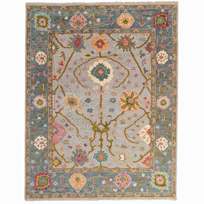 Hand Knotted Traditional Wool Rug - Gray Multi, 3' x 5' 