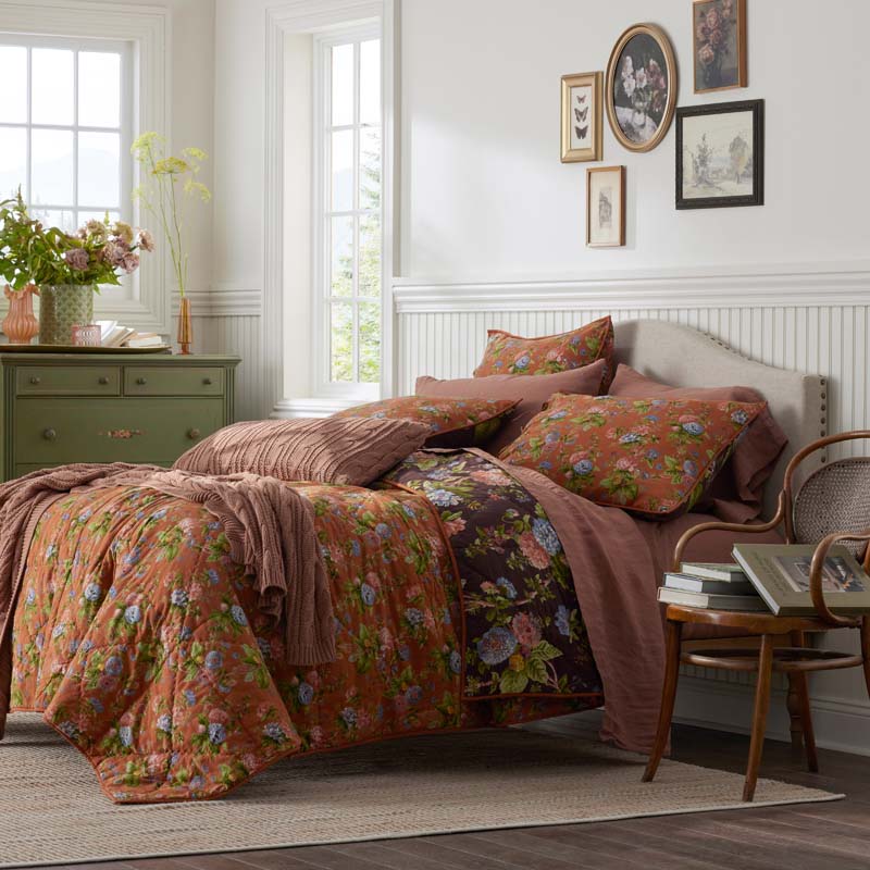 Veena Reversible Quilted Sham - Brown, King