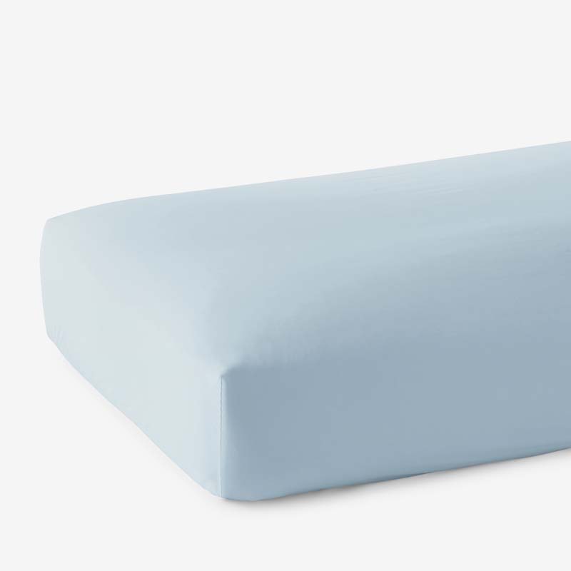 Luxe Smooth Egyptian Cotton Sateen Fitted Bed Sheet - Sky Blue, Cal. King