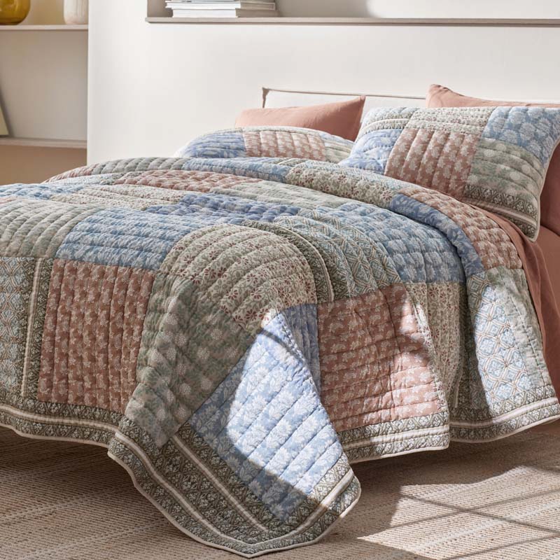 Anvitha Patchwork Quilted Sham - Multi, Euro