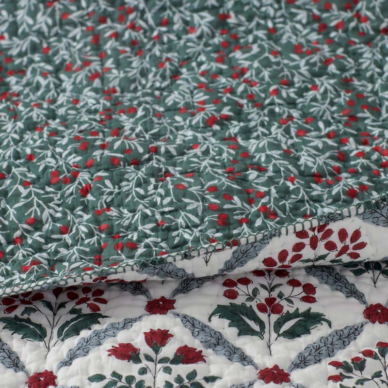 Elderberry Reversible Quilted Sham - White, Euro