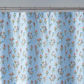 Blossoms and Stripes Classic Cool Cotton Percale Shower Curtain - Garden Poppies