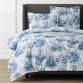 Floral Grove Premium Smooth Wrinkle-Free Sateen Duvet Cover - Dusty Blue, King/Cal. King
