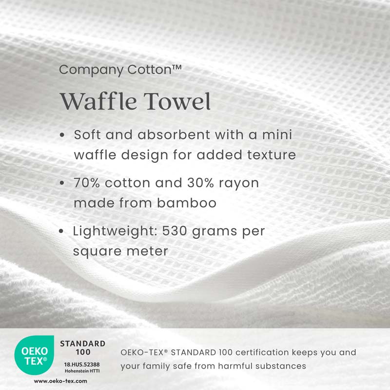 Waffle Bath Towel - Denim Blue