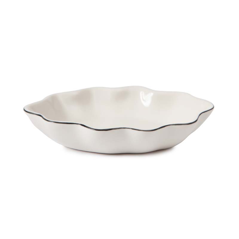 Scallop Soap Dish - Cream and Black