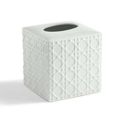Porcelain Lattice Tissue Box - White