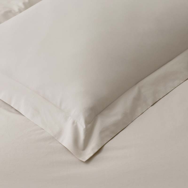 Solid Garment Washed Cotton Percale Flat Bed Sheet - Buff, Twin/Twin XL
