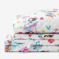 Floral Fairies Classic Cool Organic Cotton Percale Sheet Set - Multi, Queen