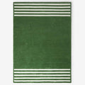 Chenille Border Stripe Handwoven Reversible Rug - Moss Green, 8' x 10'
