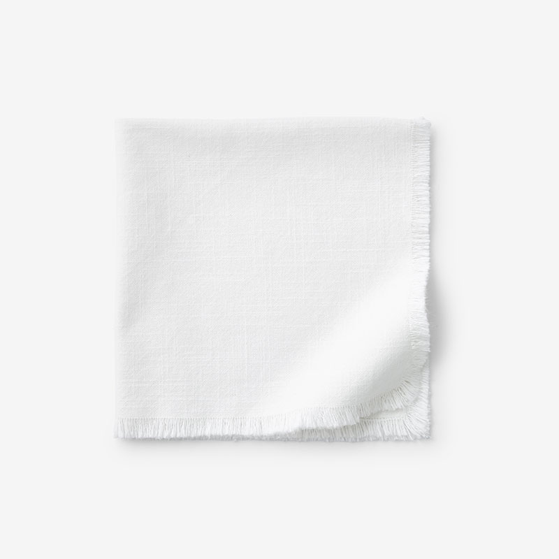 Solid Fringe Napkins, Set of 4 - White