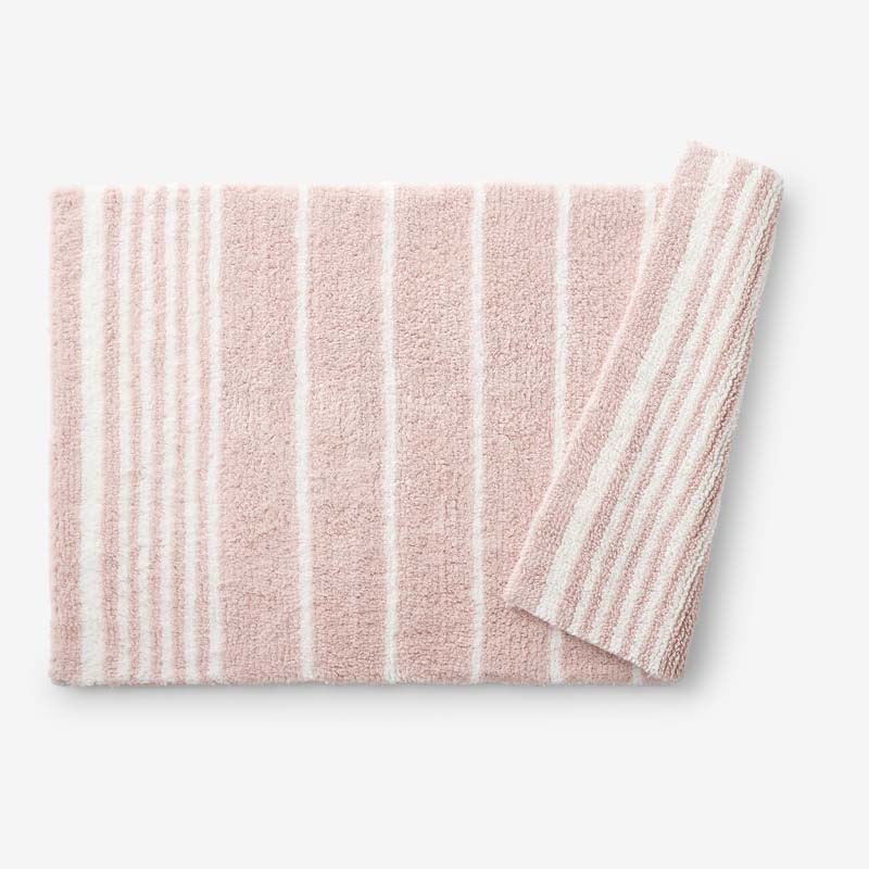 Plush Spa Stripe Bath Rug - Dark Rose Quartz, 17 in. x 24 in.