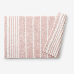 Plush Spa Stripe Bath Rug - Dark Rose Quartz, 21 in. x 34 in.