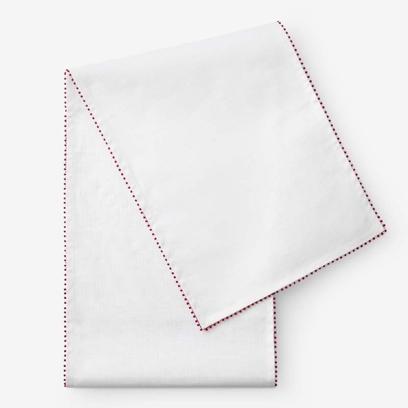 Pom Fringe Table Runner - Red, 16 in. x 90 in.