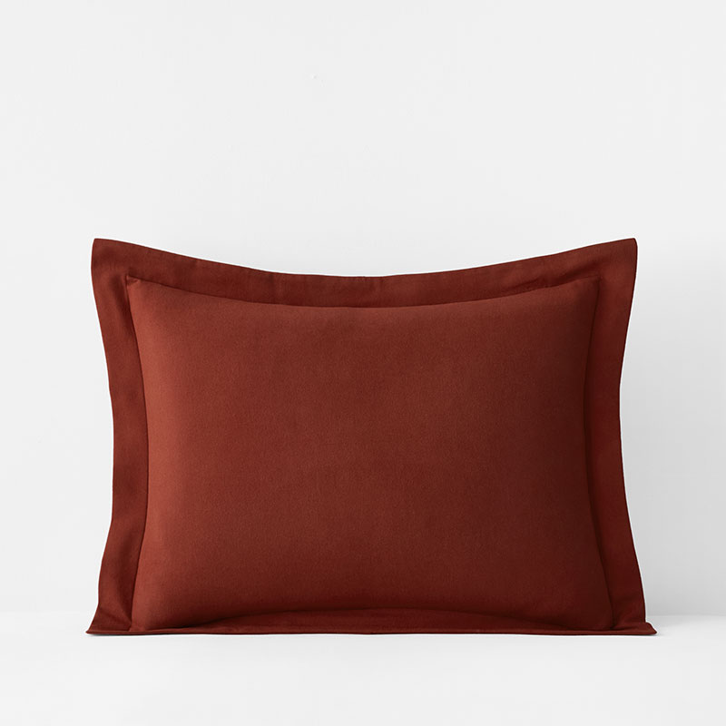 Classic Ultra-Cozy Cotton Velvet Flannel Sham - Rust, Standard