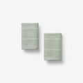 Textured Stripe Washcloths, Set of 2 - Green Mist