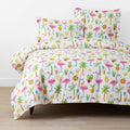 Summer Prints Classic Cool Cotton Percale Duvet Cover - Flamingo and Palms, Full/Queen