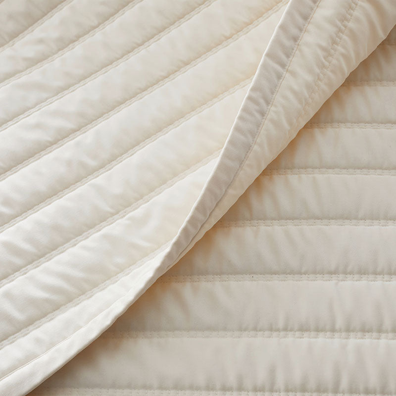 Premium Smooth Wrinkle-Free Sateen Quilted Sham - Ivory, King